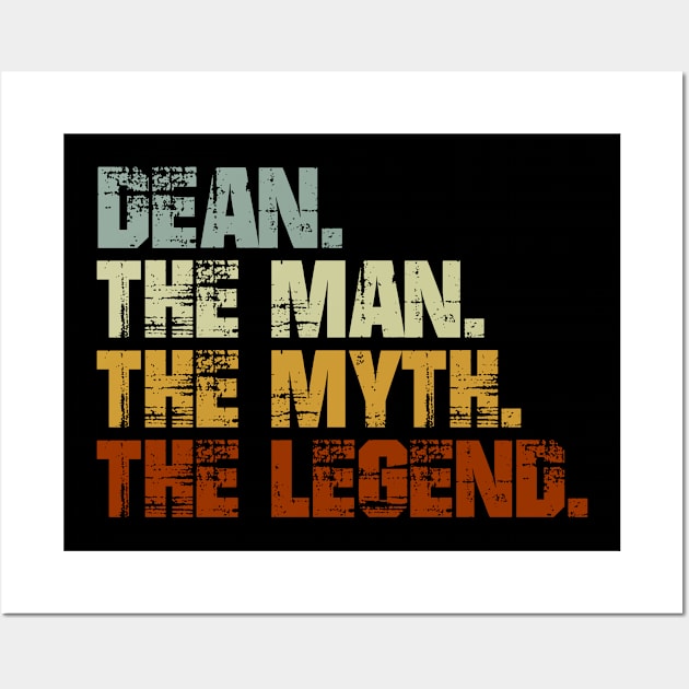 Dean The Man The Myth The Legend Wall Art by designbym